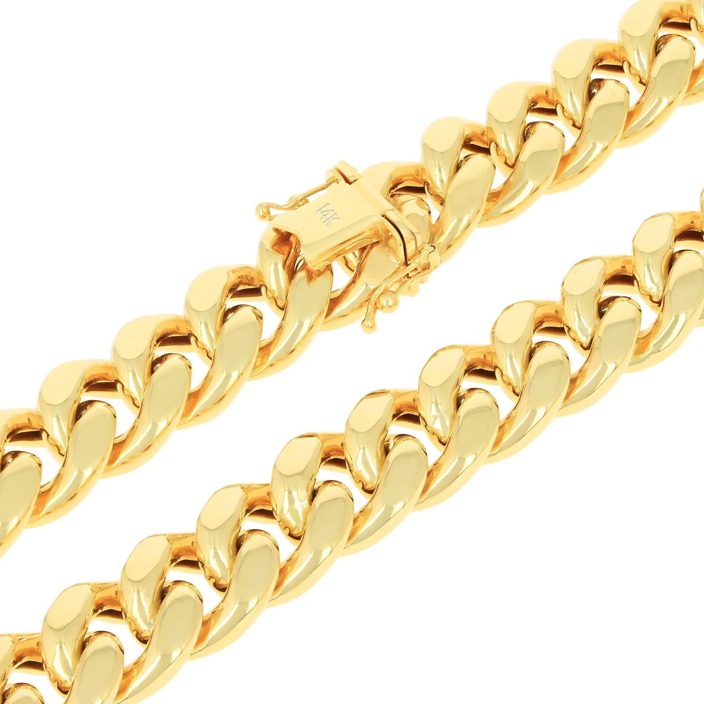 10K Yellow Gold 13Mm Thick Miami Cuban Link Chain Necklace, Mens Jewelry 20" - 30"