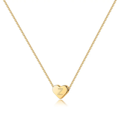 Heart Initial Necklace for Women - 14K Gold Filled Heart Initial Necklace for Women