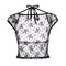 New-Style Spicy Girl Style Sexy Lace Backless Necktie Crop Top T-Shirt,Street Sexy Cut-Out Lace Top Sexy Club Clothes