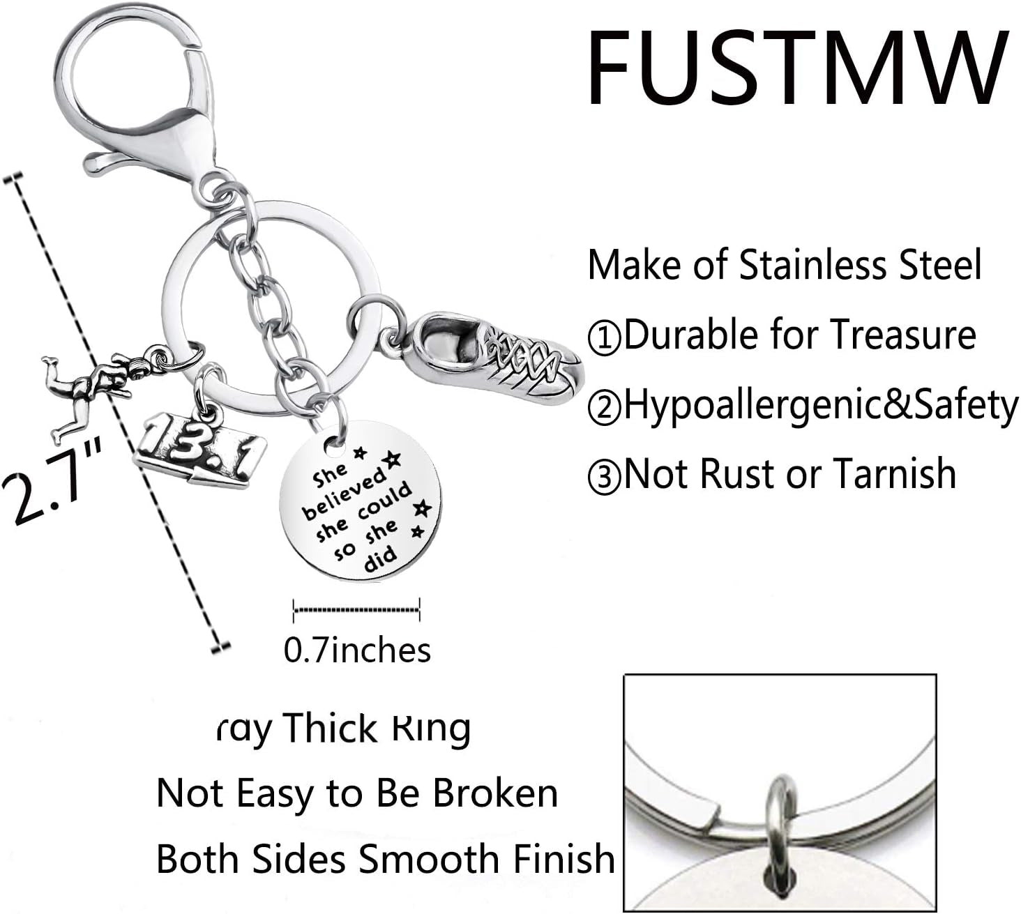 Runner Gifts Marathon Gift Runner Keychain Marathon Jewelry Running Gifts