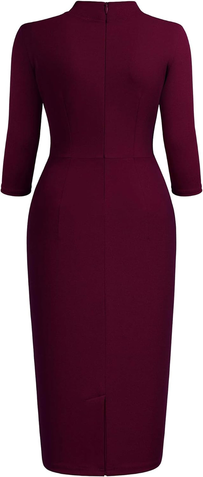 Women'S Retro Half Collar Ruffle Style Cocktail Pencil Dress
